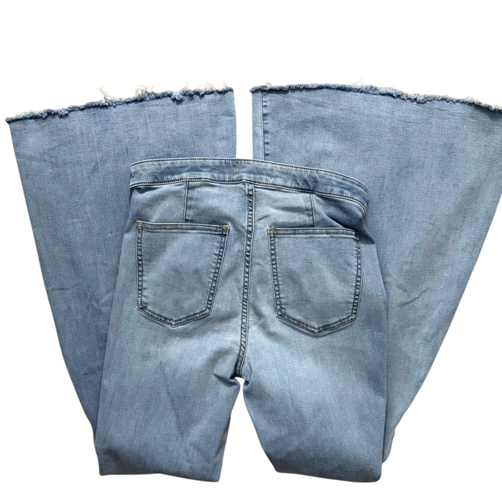 Free People Just Float On Flare Jeans Womens 28 Short Light Blue Stretch - Picture 9 of 13
